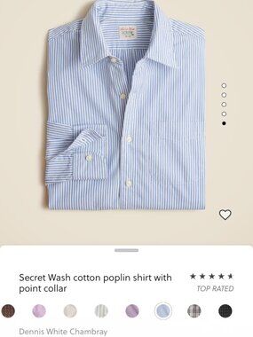J. Crew - Secret Wash Shirt (CF783) - Dennis White Chambray - Size M - BNWT